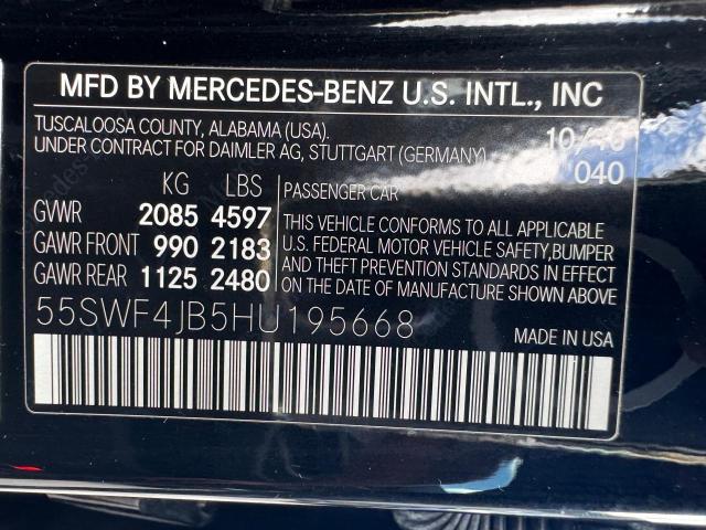 55SWF4JB5HU195668 Mercedes-Benz C 300