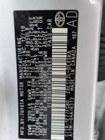 2019 TOYOTA COROLLA L - 2T1BURHE9KC226693