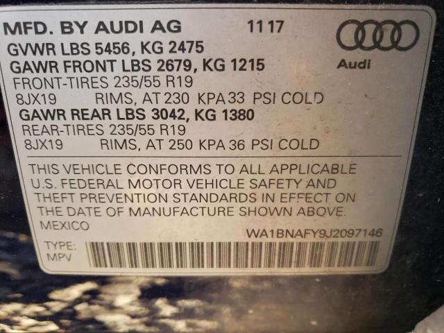 2018 Audi Q5 Premium 2.0L(VIN: WA1BNAFY9J2097146