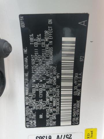 5TDZK3DCXES468412 2014 Toyota Sienna