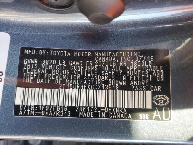 2016 TOYOTA COROLLA L - 2T1BURHEXGC713618