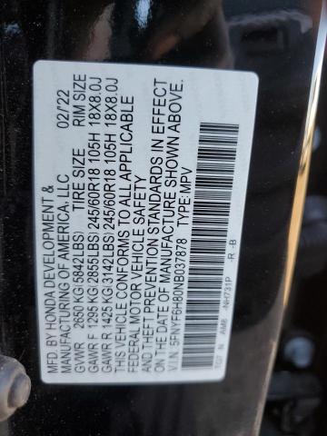 5FNYF6H80NB037878 | 2022 HONDA PILOT TRAI