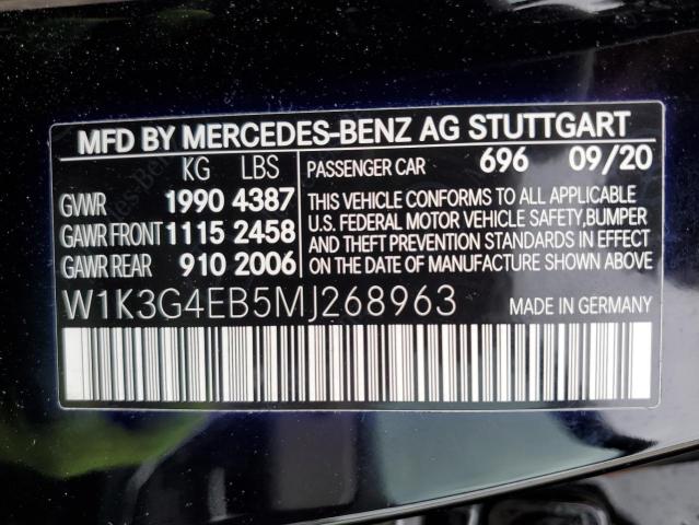 W1K3G4EB5MJ268963 Mercedes-Benz A 220
