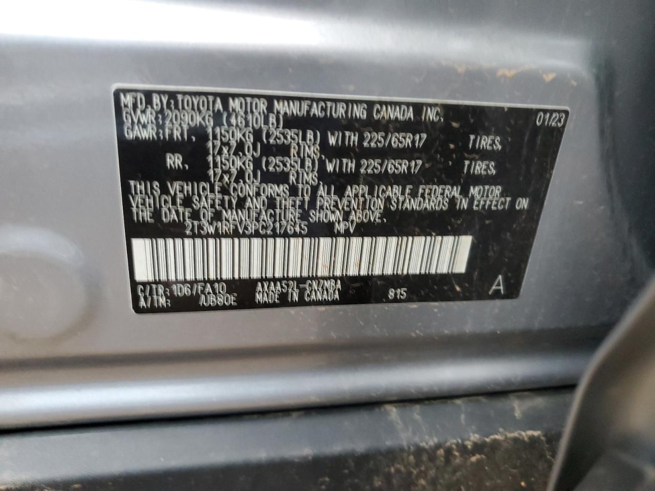 2T3W1RFV3PC217645 TOYOTA RAV4 2023