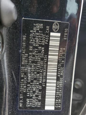 4T1B11HK9JU674834 | 2018 Toyota camry l