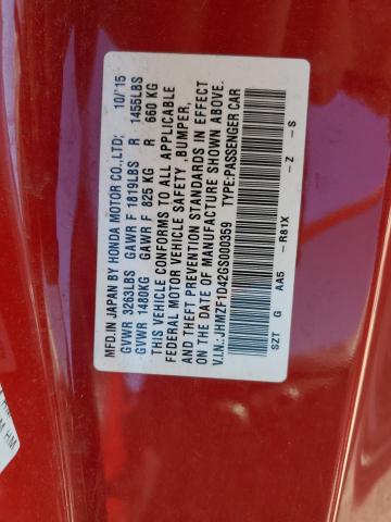 2016 HONDA CR-Z JHMZF1D42GS000359