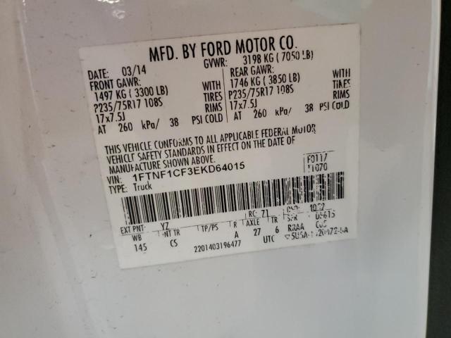 1FTNF1CF3EKD64015 | 2014 FORD F150