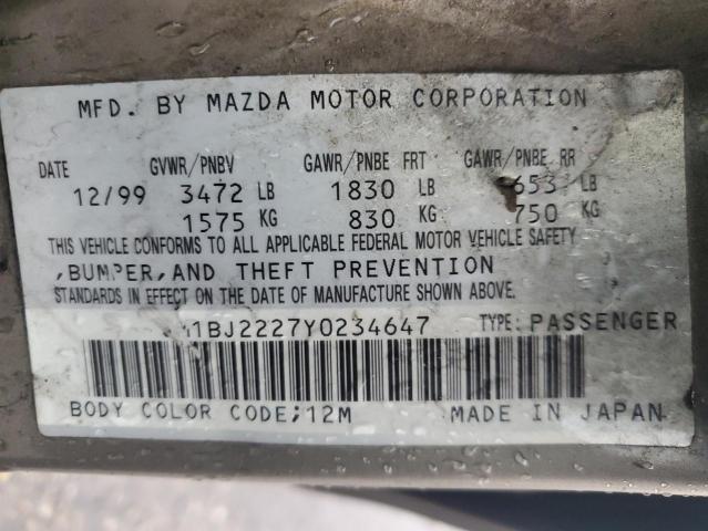 2000 Mazda Protege Dx 1.6L из США
