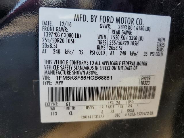 1FM5K8F86HGB68851 | 2017 FORD EXPLORER L