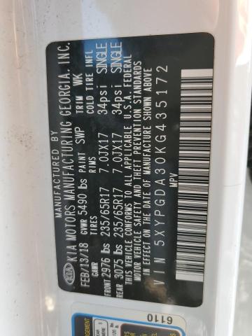 2019 KIA SORENTO L - 5XYPGDA30KG435172