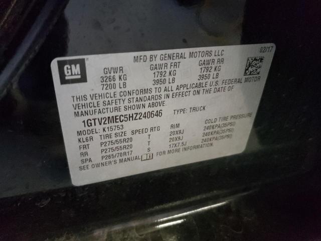 1GTV2MEC5HZ240646 | 2017 GMC SIERRA K15