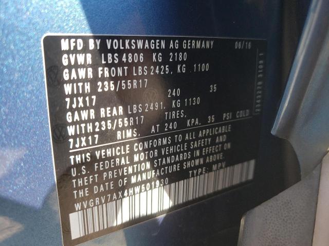 2017 VOLKSWAGEN TIGUAN WOL - WVGRV7AX4HW501930