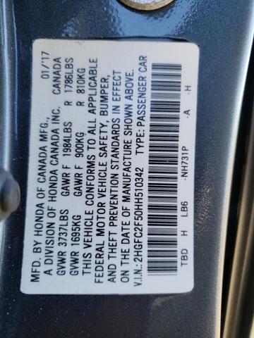 2017 HONDA CIVIC LX - 2HGFC2F50HH510342
