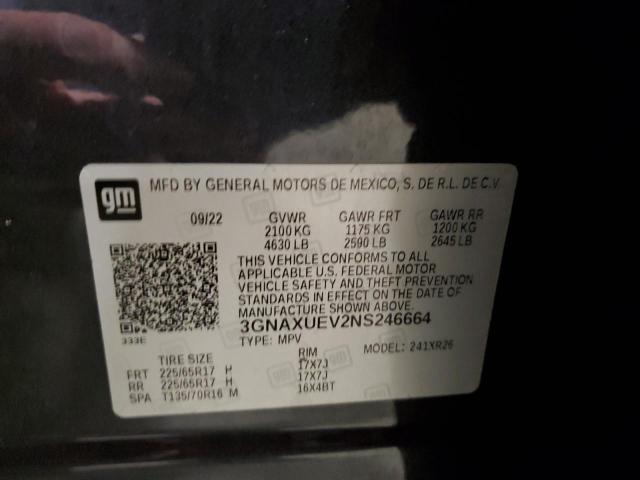 2022 CHEVROLET EQUINOX LT - 3GNAXUEV2NS246664