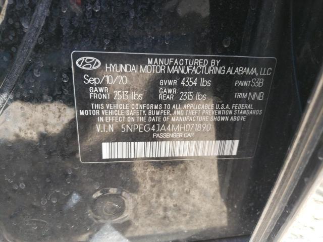 5NPEG4JA4MH071890 | 2021 Hyundai sonata se