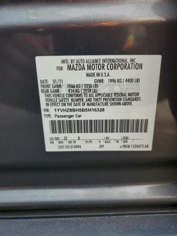 2011 Mazda 6 I VIN: 1YVHZ8BH5B5M16328 Lot: 77064683