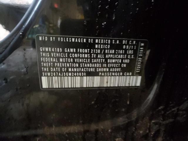 2016 Volkswagen Jetta S VIN: 3VW267AJ3GM240638 Lot: 77515473