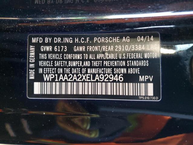 2014 Porsche Cayenne 3.6L(VIN: WP1AA2A2XELA92946