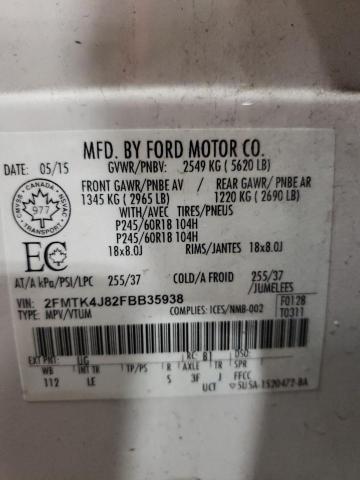 2FMTK4J82FBB35938 | 2015 FORD EDGE SEL