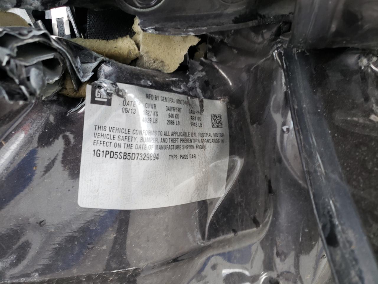 1G1PD5SB5D7329894 2013 Chevrolet Cruze Lt