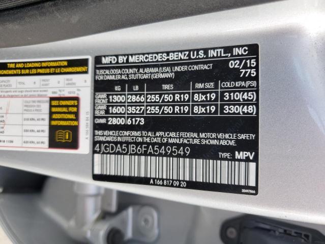 4JGDA5JB6FA549549 Mercedes-Benz ML 350