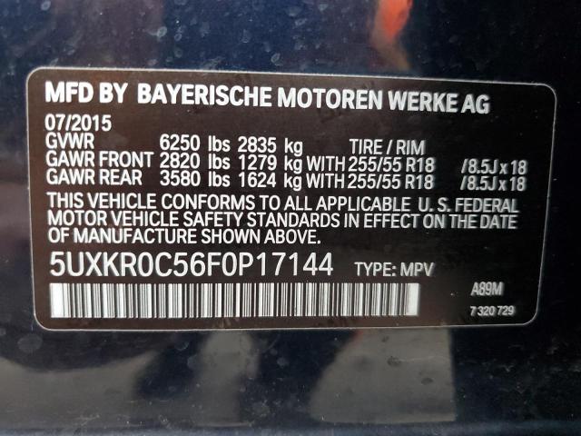 VIN 5UXKR0C56F0P17144 2015 BMW X5, Xdrive35I no.12