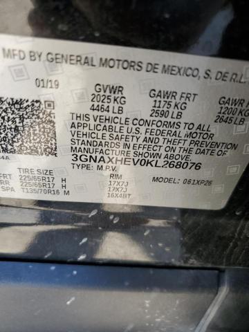 3GNAXHEV0KL268076 | 2019 CHEVROLET EQUINOX LS