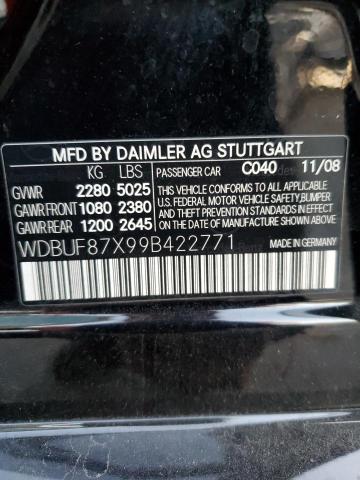 2009 Mercedes-Benz E 350 4Matic VIN: WDBUF87X99B422771 Lot: 77989203