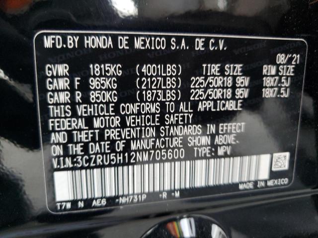 3CZRU5H12NM705600 | 2022 HONDA HR-V SPORT