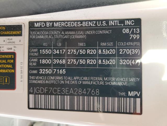 VIN 4JGDF7CE3EA284768 2014 Mercedes-Benz GL-Class, ... no.13