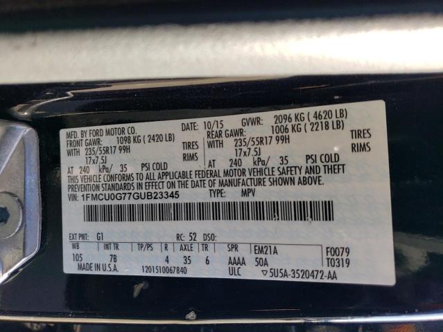 1FMCU0G77GUB23345 | 2016 FORD ESCAPE SE