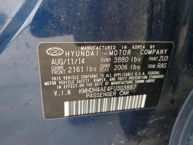 KMHDH4AE4FU303887 | 2015 HYUNDAI ELANTRA SE