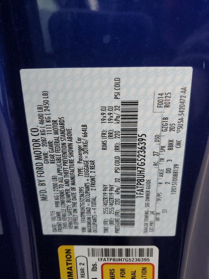 1FATP8UH7G5236395 FORD ALL Models 2016