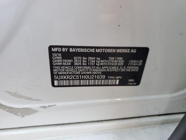 5UXKR2C51H0U21639 BMW X5 Sdrive35i