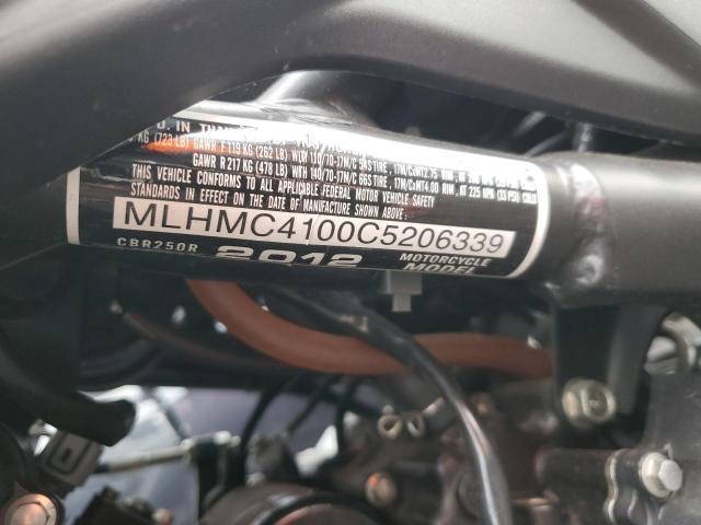 2012 HONDA CBR250R MLHMC4100C5206339
