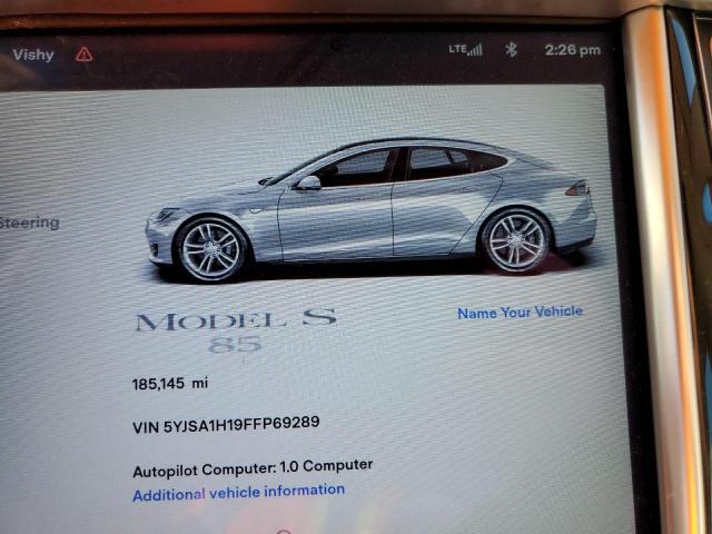 5YJSA1H19FFP69289 Auction: COPART Lot: 75184003 Location: CA - RANCHO CUCAMONGA 5YJSA1H19FFP69289 TESLA MODEL S 2015 SILVER Photo 9