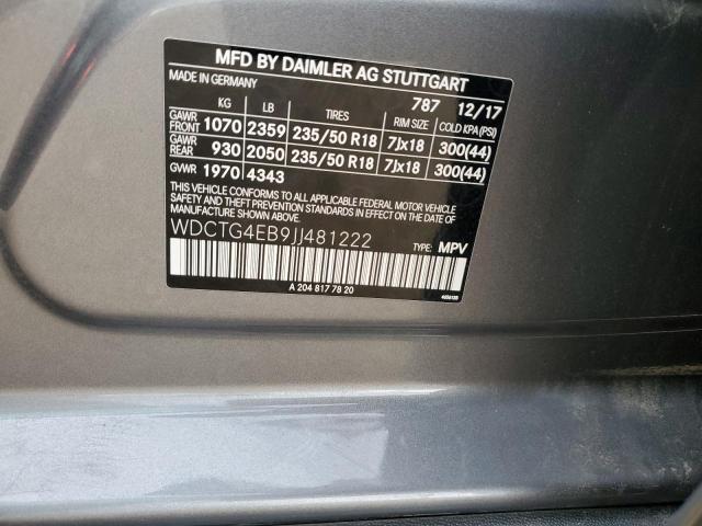 2018 MERCEDES-BENZ GLA 250 - WDCTG4EB9JJ481222