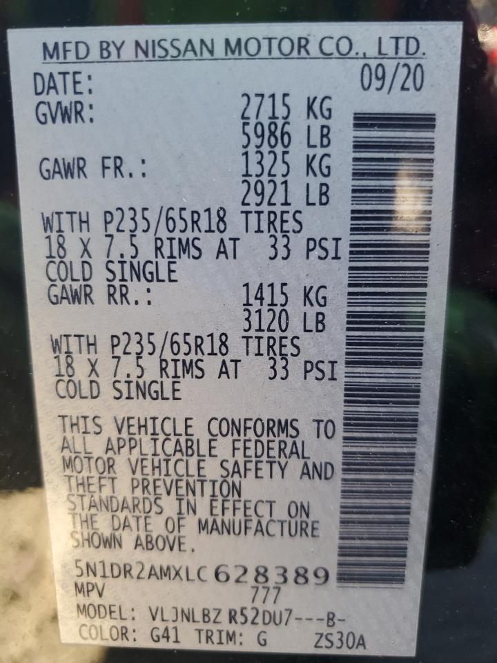 5N1DR2AMXLC628389 NISSAN PATHFINDER 2020