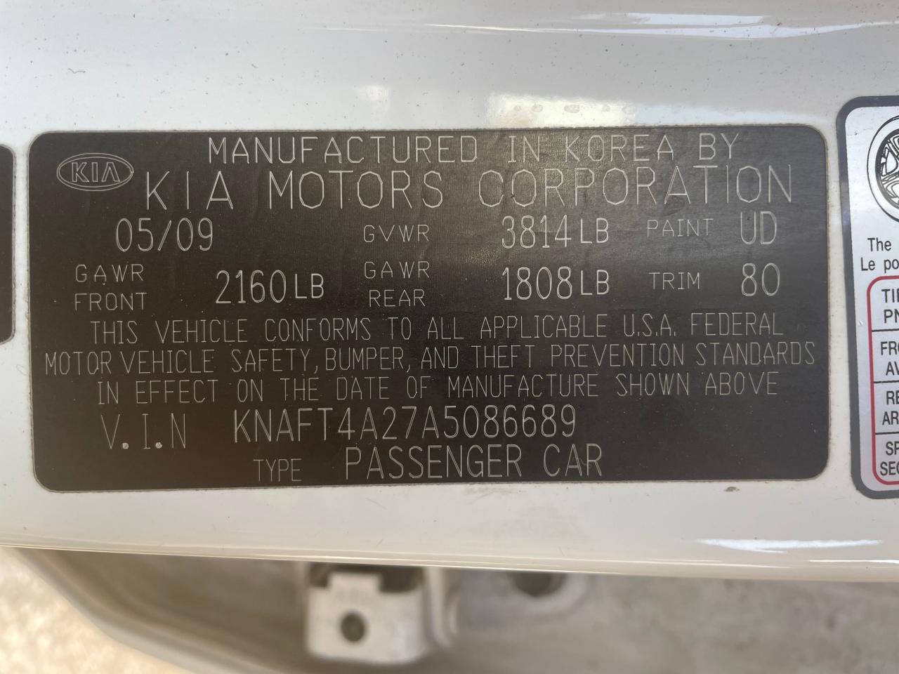 KNAFT4A27A5086689 2010 Kia Forte Lx KNAFT4A27A5086689 2010 Kia Forte Lx