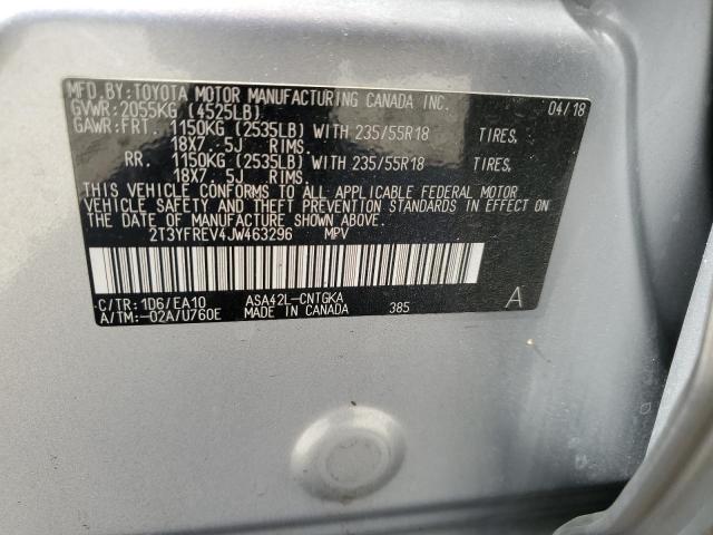2T3YFREV4JW463296 TOYOTA RAV4 2018