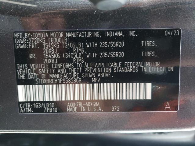 VIN 5TDXBRCH1PS585869 2023 Toyota Highlander, Hybri... no.13