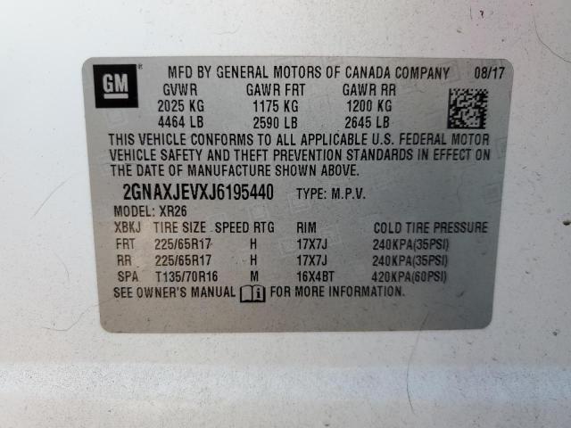 2018 CHEVROLET EQUINOX LT - 2GNAXJEVXJ6195440
