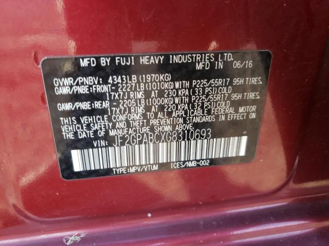 JF2GPABCXG8310693 Subaru Crosstrek Premium