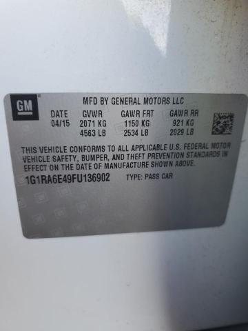 1G1RA6E49FU136902 | 2015 CHEVROLET VOLT