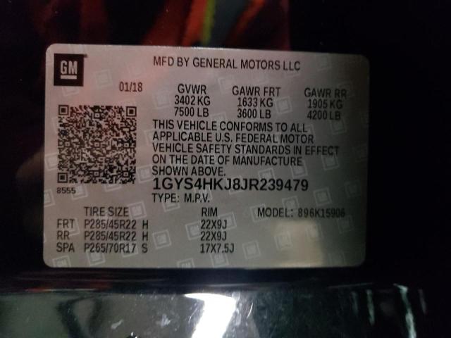 1GYS4HKJ8JR239479 Cadillac Escalade Esv Luxury