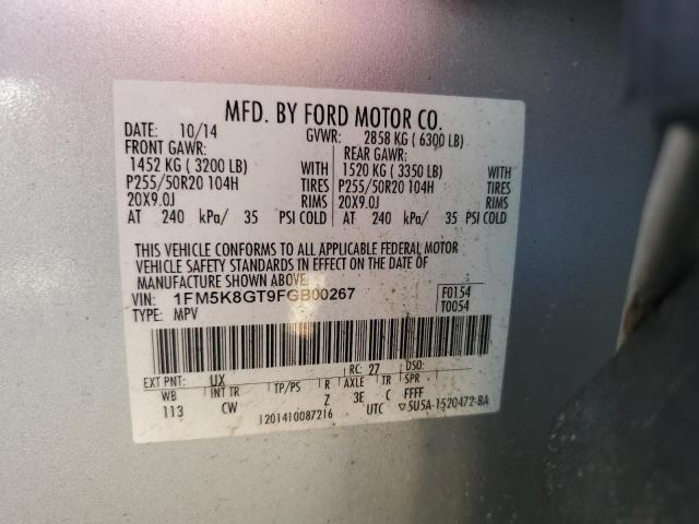1FM5K8GT9FGB00267 Ford EXPLORER SPORT