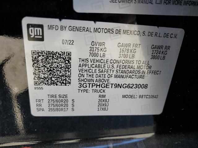 3GTPHGET9NG623008 | 2022 GMC SIERRA C15