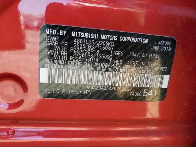 2019 MITSUBISHI OUTLANDER - JA4AZ3A35KZ036246
