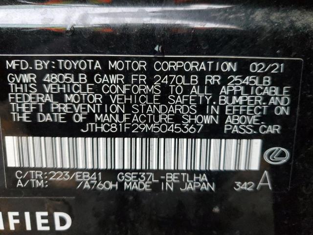 2021 LEXUS IS - JTHC81F29M5045367