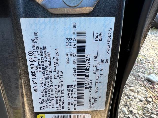 3FA6P0HD1JR207873 2018 FORD FUSION, photo no. 10